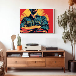 Empowering Retro Pop-Art Poster: Strength and Revolution