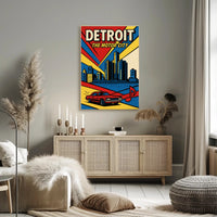 Detroit Vintage Travel Poster Wall Art Print