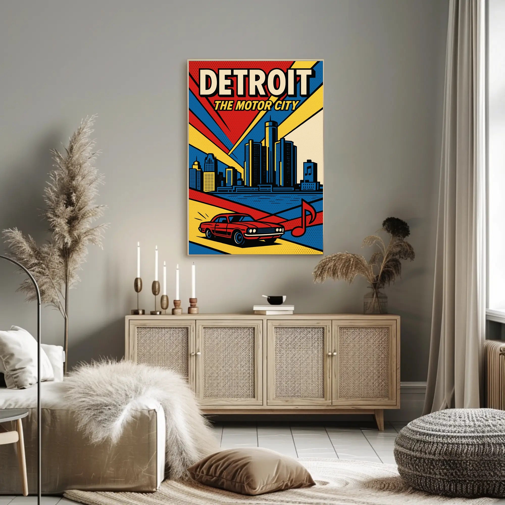 Detroit Vintage Travel Poster Wall Art Print