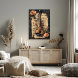 Violin and Roses Artistic Poster
