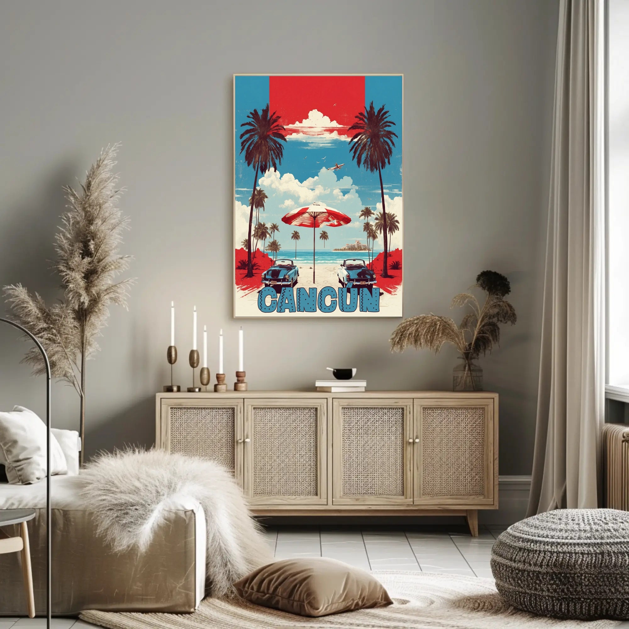 Cancún Beach Vintage Travel Poster
