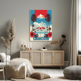 Cancún Beach Vintage Travel Poster
