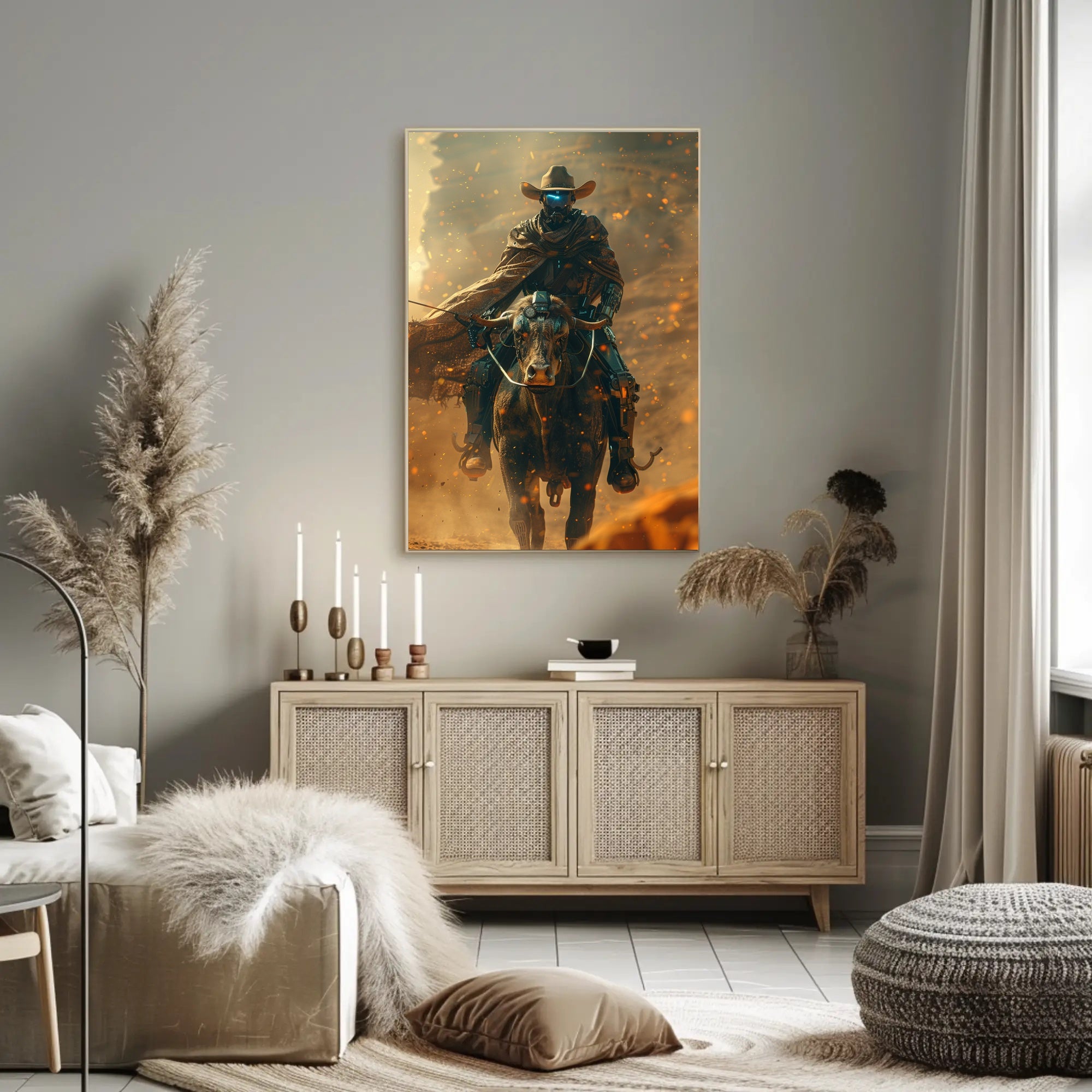 Futuristic Wild West Steampunk Adventure Art Poster PosterGoat