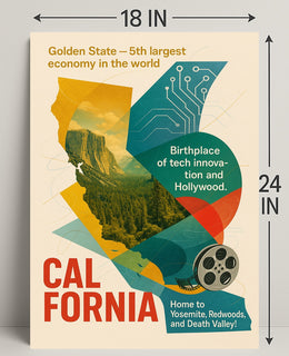 California Golden State Wall Art Print PosterGoat