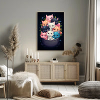 Cuddle Of Kittens Poster