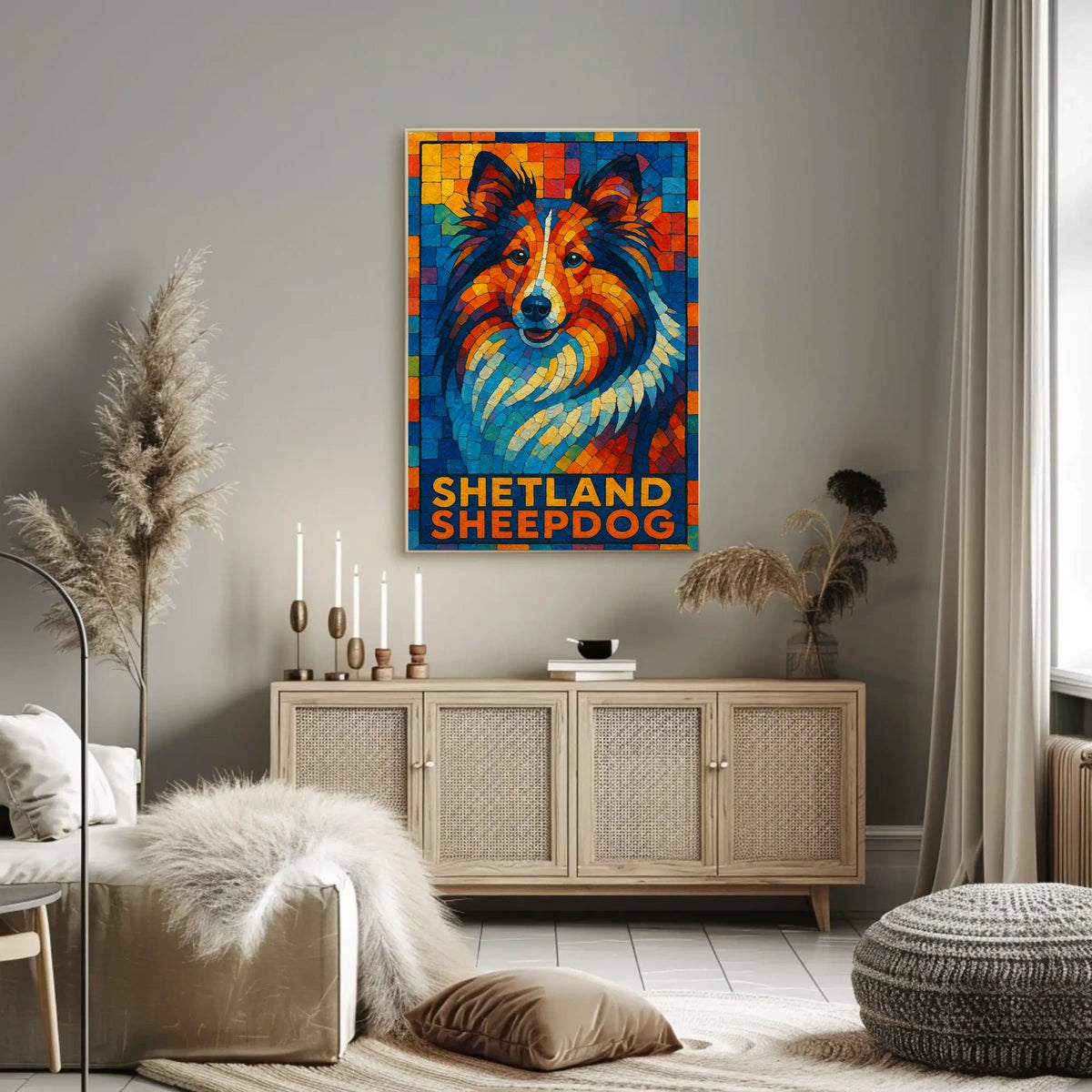 Shetland Sheepdog Mosaic Poster