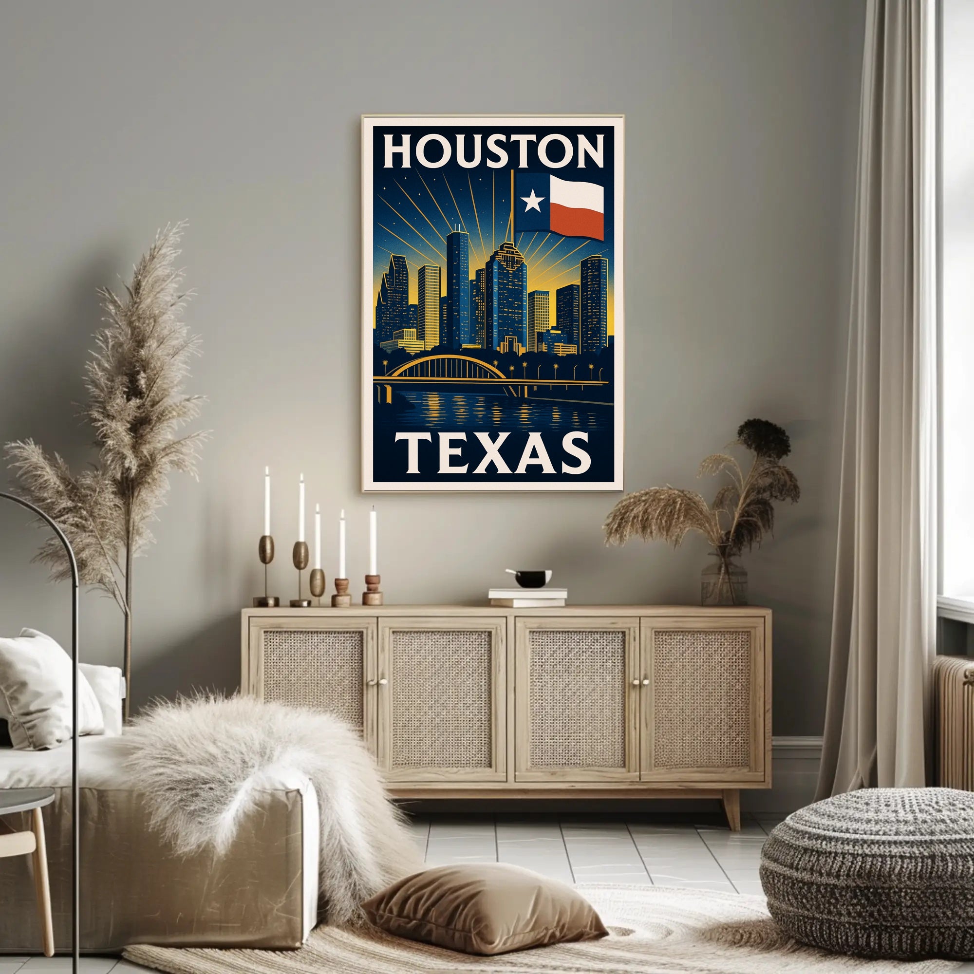 Houston, Texas Skyline Poster PosterGoat