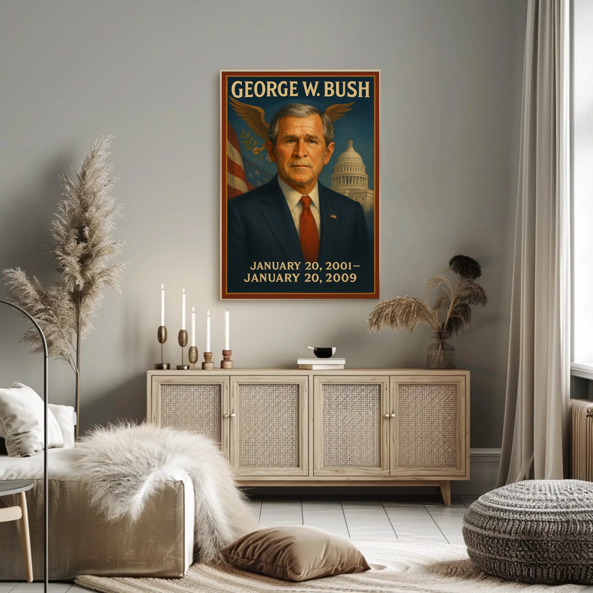 George W. Bush Presidential Term Overview Poster