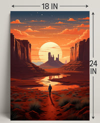 Desert Wanderer At Sunset Poster PosterGoat