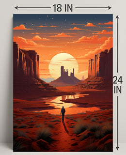 Desert Wanderer At Sunset Poster PosterGoat