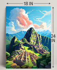 Machu Picchu A Digital Impression Poster