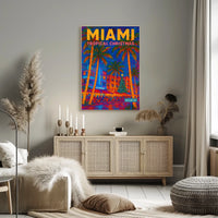 Miami Tropical Christmas Poster
