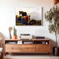 Pastoral Countryside Scene with Farm Animals - Animal Poster