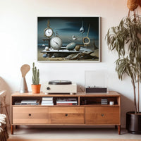 Surrealistic Dreamscape with Captivating Timepieces Abstract or Artistic Poster