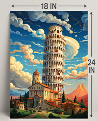 The Leaning Tower Of Pisa Artistic Poster PosterGoat