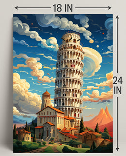 The Leaning Tower Of Pisa Artistic Poster PosterGoat