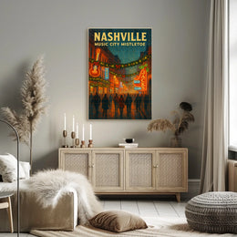 Nashville Music City Mistletoe Poster