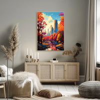 Urban Autumn Escape in New York Travel Poster