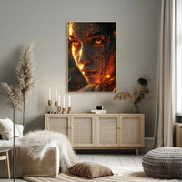 Fiery Surreal Woman Fantasy Art Poster PosterGoat
