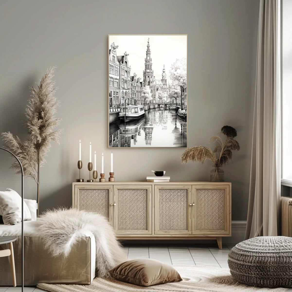 Amsterdam Scenic Canal Travel Poster
