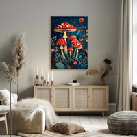 Enchanted Forest Mushrooms Wall Art Print