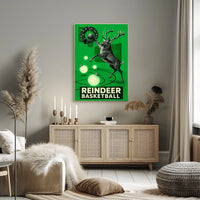 Reindeer Basketball Poster