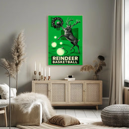Reindeer Basketball Poster