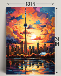 Toronto Skyline At Sunset Poster