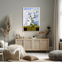 Winter Sports Adventure in Spain Travel Poster PosterGoat