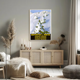 Winter Sports Adventure in Spain Travel Poster PosterGoat