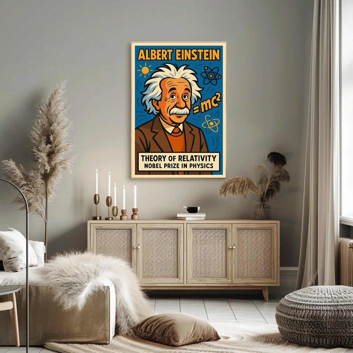 Einstein Relativity Scholarly Vintage Poster
