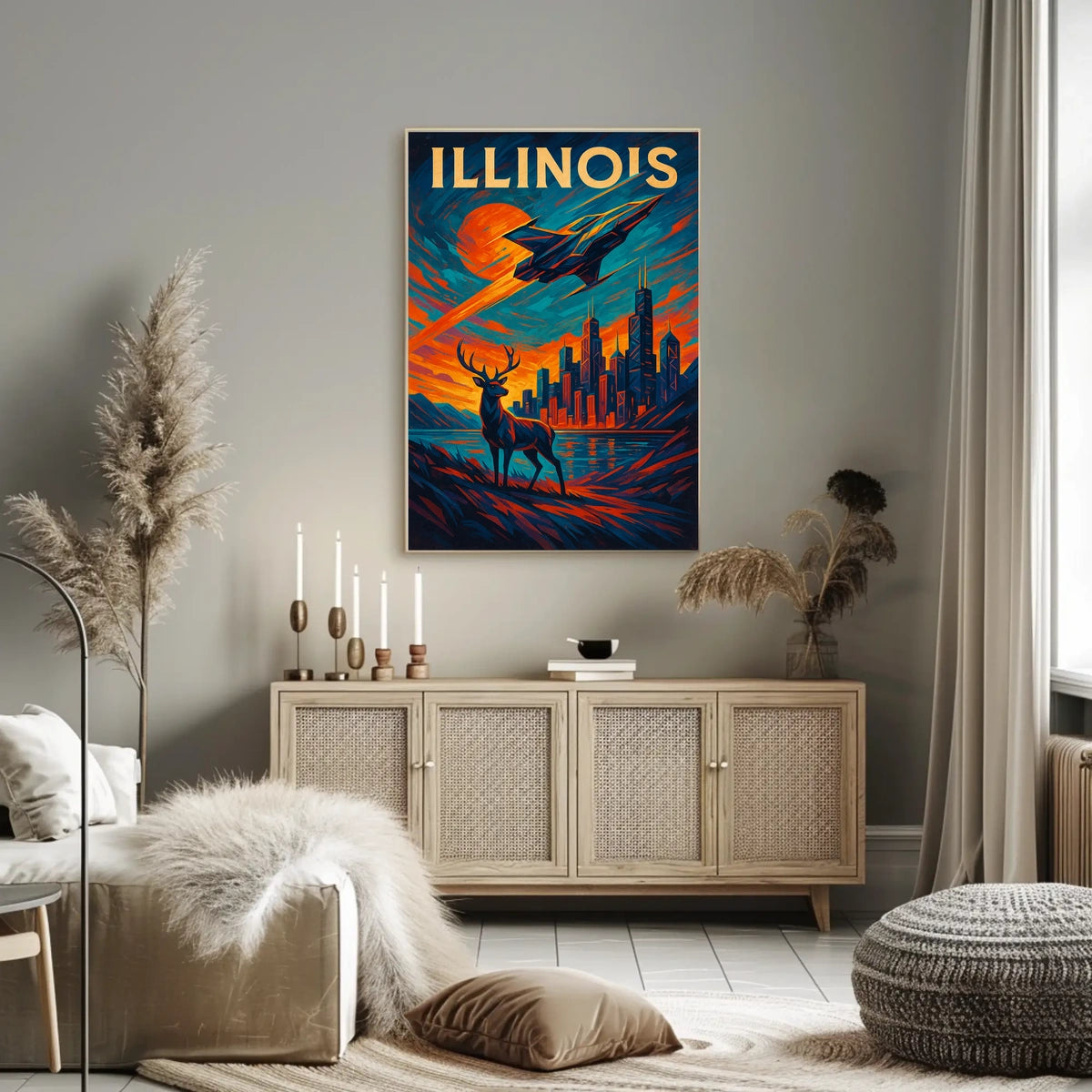 Illinois Skyline And Nature Poster