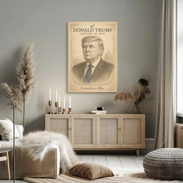 Donald Trump 47th President Sketch Poster Art Print for Home Decor PosterGoat