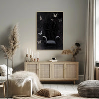 Dark Throne with Butterflies: Fantasy or Mythology Poster PosterGoat