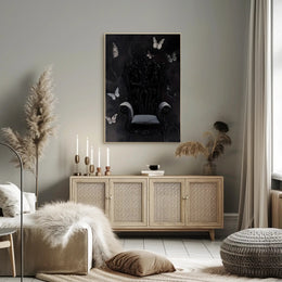 Dark Throne with Butterflies: Fantasy or Mythology Poster PosterGoat