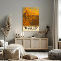 Badlands National Park Vintage Travel Poster Print