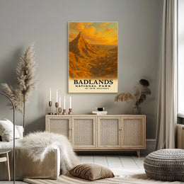 Badlands National Park Vintage Travel Poster Print