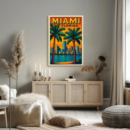 Miami, Florida Vibrant Cityscape Poster