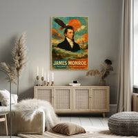 James Monroe 5th President of the United States Layered Digital Collage Poster