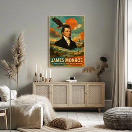 James Monroe 5th President of the United States Layered Digital Collage Poster