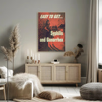 Syphilis and Gonorrhea Warning Mid-20th-Century Propaganda Poster PosterGoat
