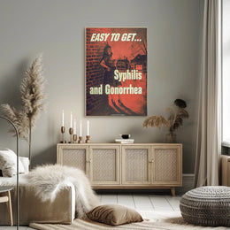 Syphilis and Gonorrhea Warning Mid-20th-Century Propaganda Poster PosterGoat