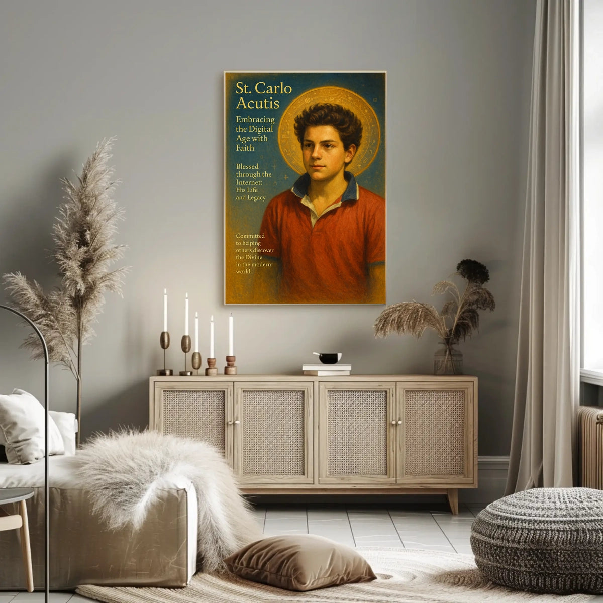 St. Carlo Acutis Embracing the Digital Age with Faith Poster