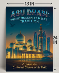 Abu Dhabi Modernity Meets Tradition Travel Poster