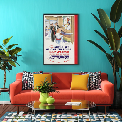 French Line Travel Poster