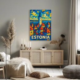 Estonia Mosaic Art Poster