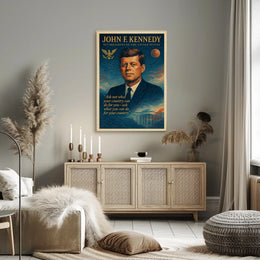 JFK Inspirational Poster with Vintage Patriotic Theme