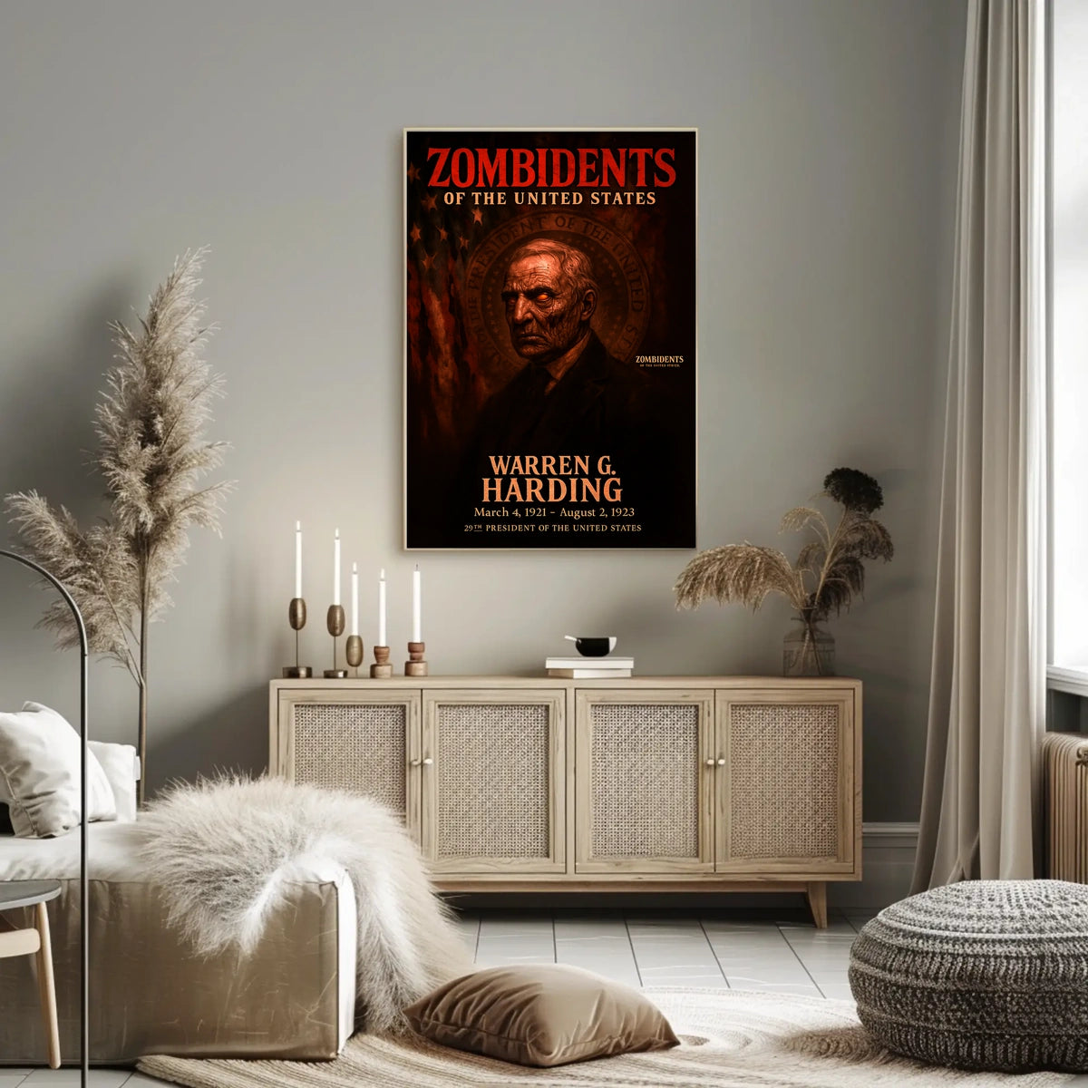 Warren G. Harding 29th President of the United States Zombidents Poster Series