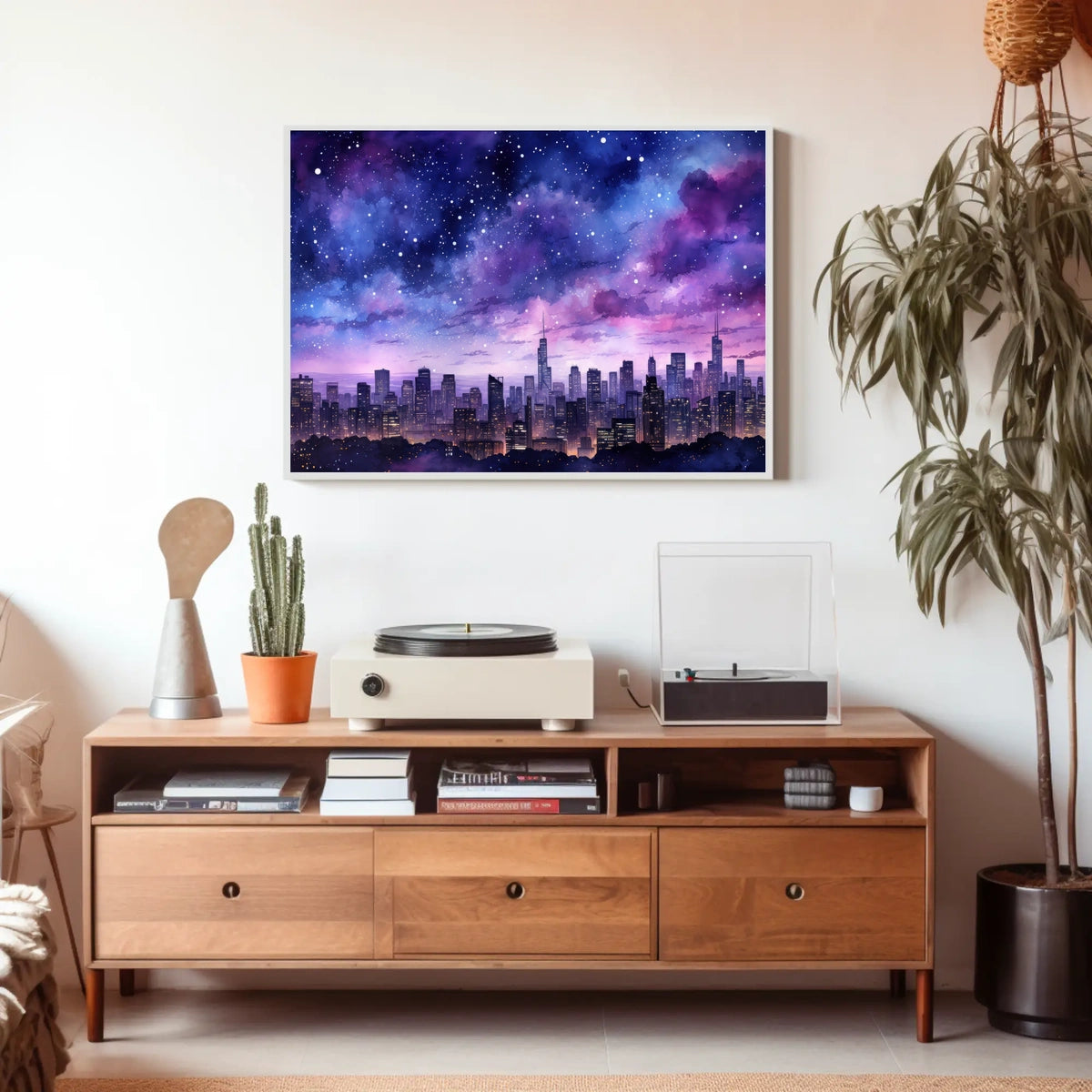 Starry Cityscape Poster