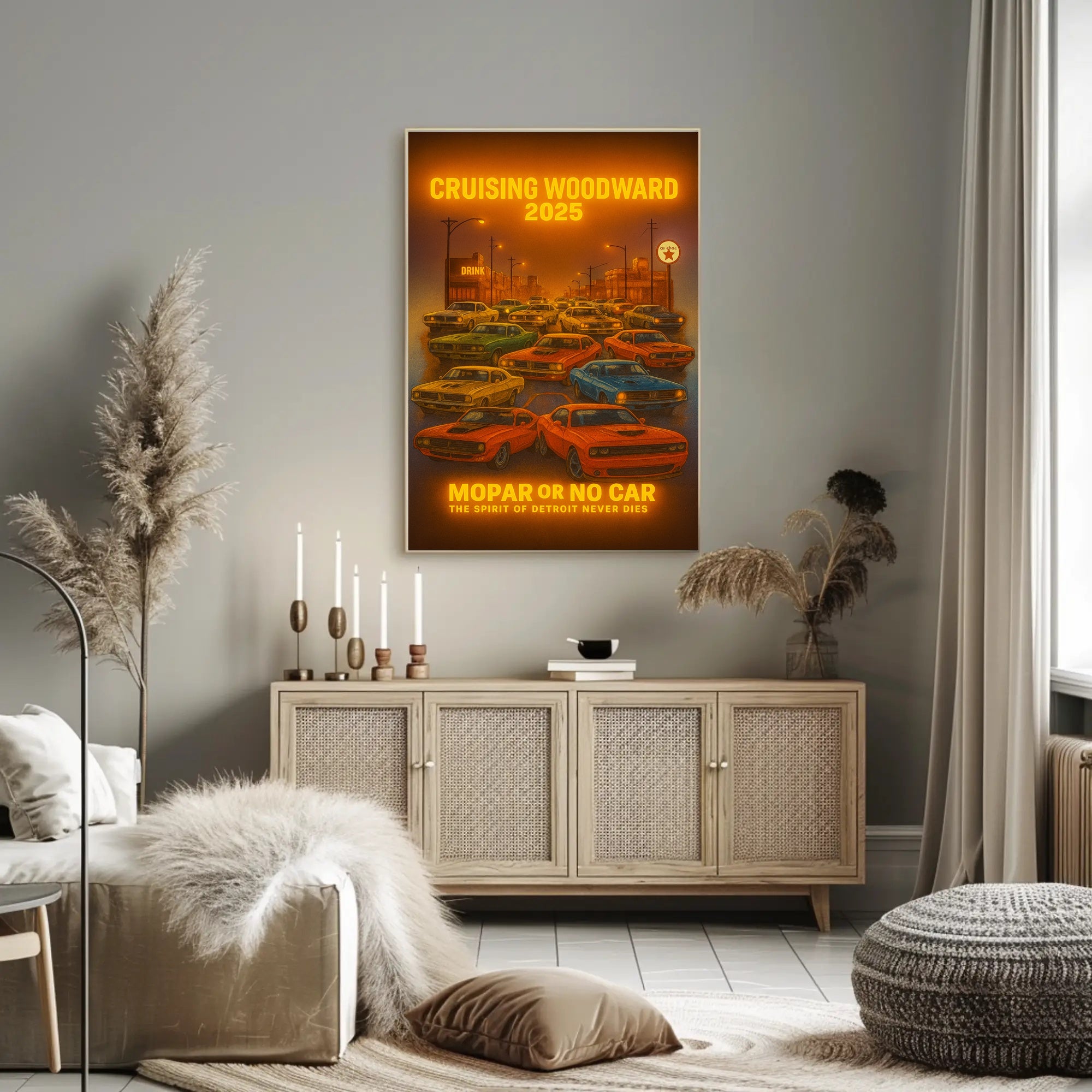 Cruising Woodward 2025: Celebrating Classic Cars Cultural Poster